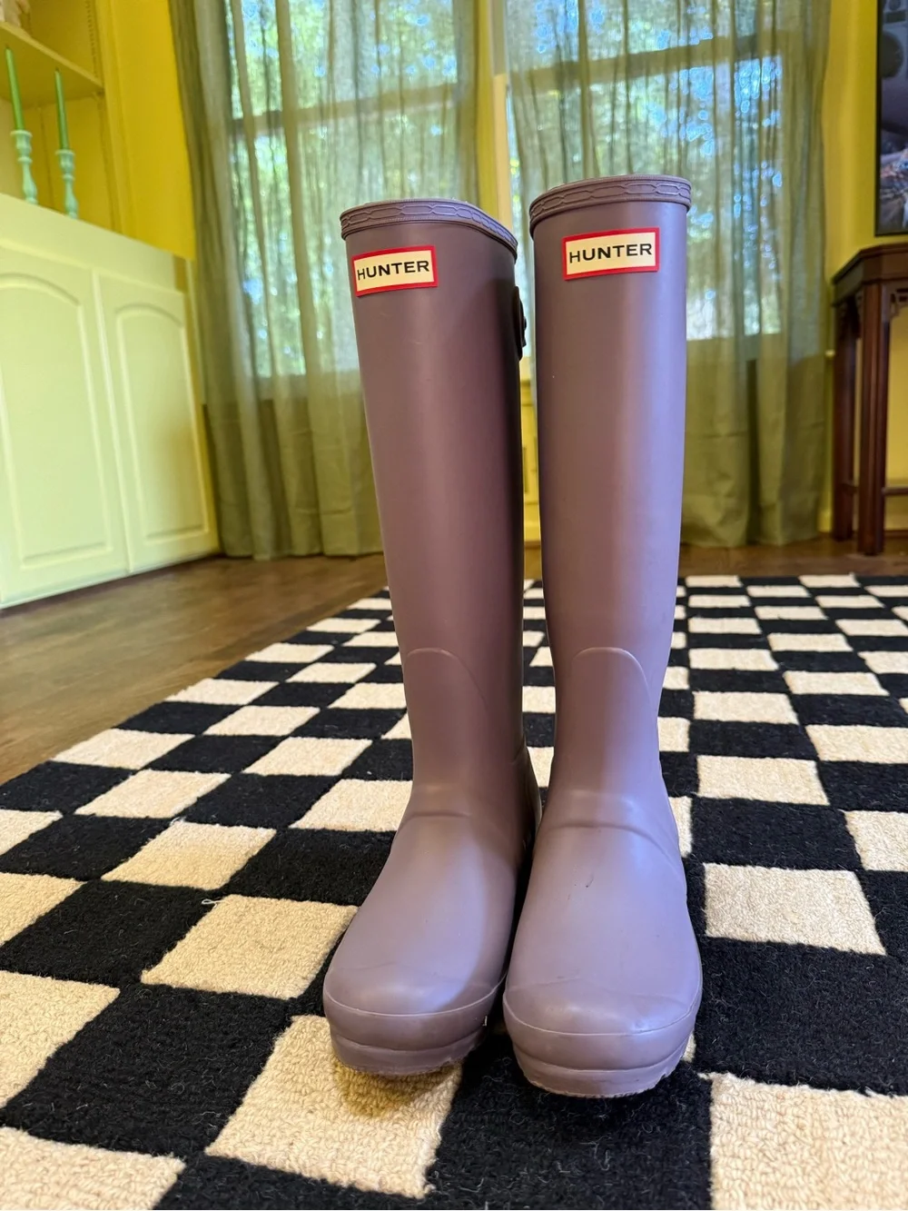 Women’s Hunter Original Tall Purple Thunder Cloud Rain Boots size 6